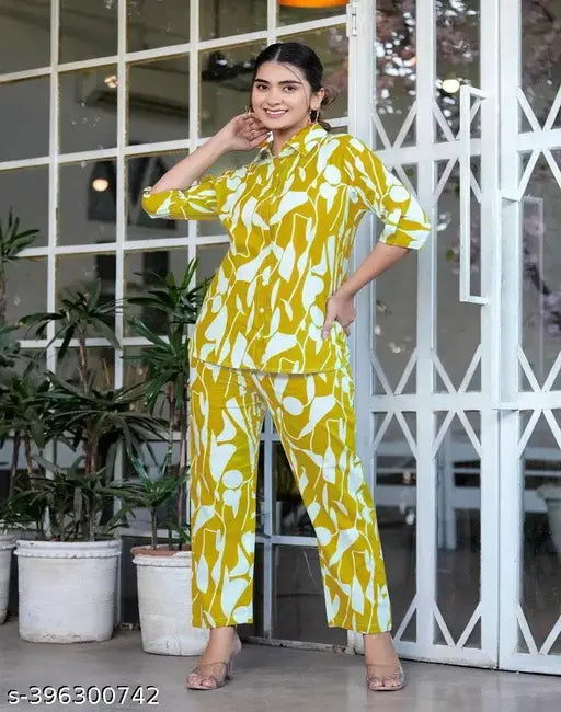 Mezraa Classic Poly Co-Ord Set | Stylish Two-Piece for Women