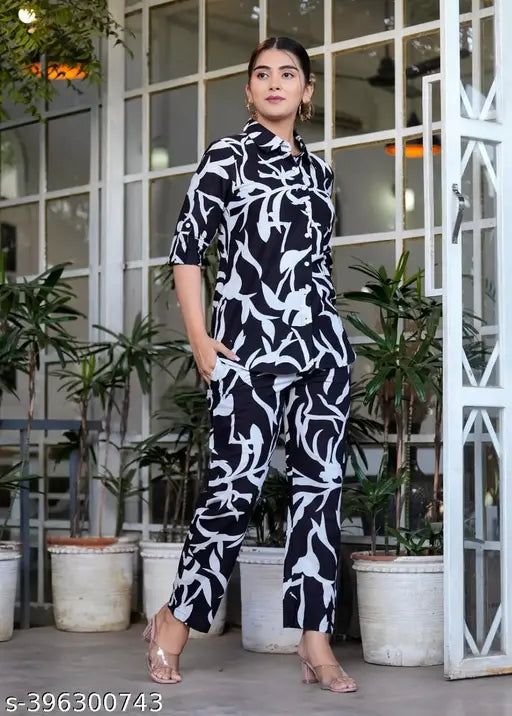 Mezraa Classic Poly Co-Ord Set | Stylish Two-Piece for Women