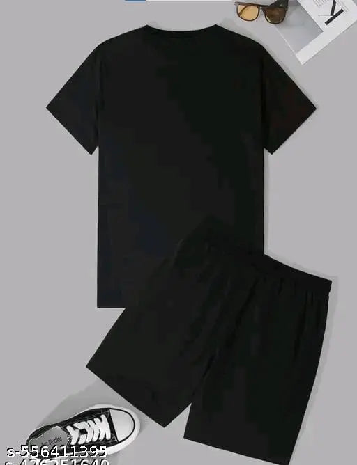 MEZRAA Men’s Printed Co-Ord Set | Cotton Blend T-Shirt & Shorts Combo