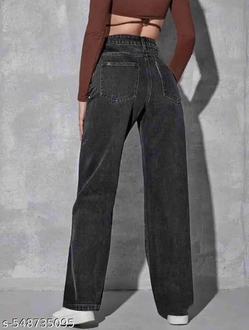Mezra Grey Wide-Leg Denim