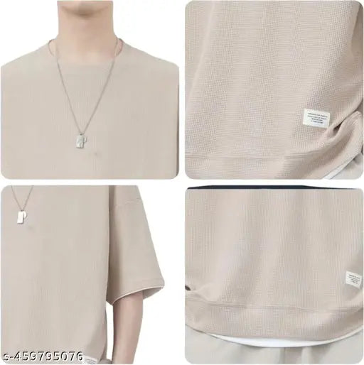 MEZRAA Men’s Classic Cotton Blend Summer Co-Ord Set | T-Shirt & Shorts Combo