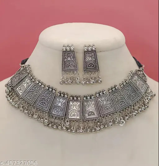 MEZRAA™ Oxidized Charm Combo | Set of 4 Necklace & Earring Sets