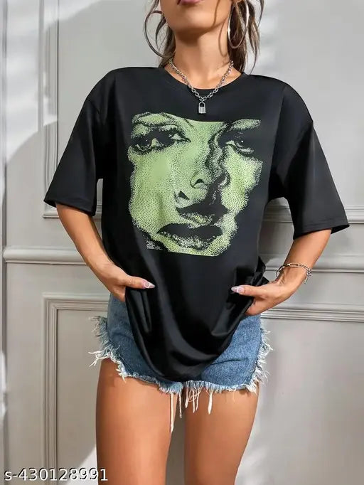 Calm Down Oversized Printed T-shirt for Women: