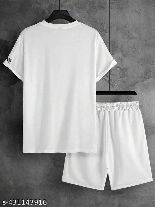 MEZRAA Men’s Printed Cotton Summer Co-Ord Set | T-Shirt & Shorts Combo