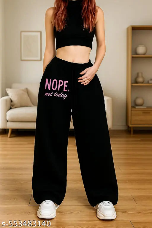 Mezraa BoldPrint™ Women’s Jogger Pant – Black Printed Cotton