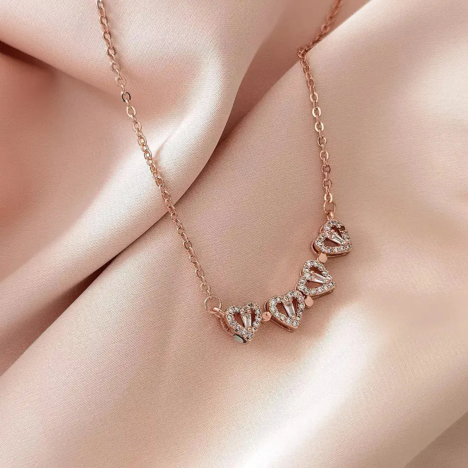 Hyacinth 4-Piece Magnetic Clover Necklace – Rose Gold