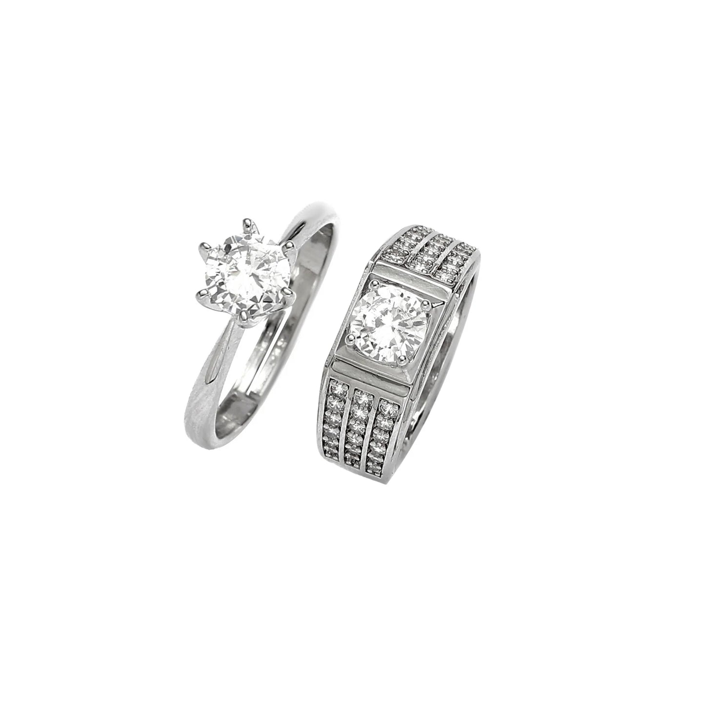 Radiant Spark – Crystal Adjustable Couple Ring