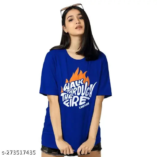 Trond Women’s Oversized Cotton Blend Half Sleeve T-Shirt – Plus Sizes Available