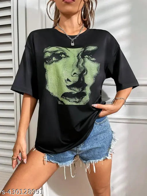 Calm Down Oversized Printed T-shirt for Women: