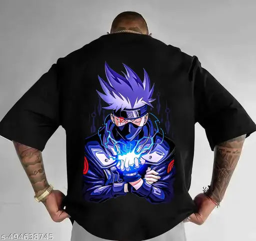MEZRAA Men's Printed Oversized T-Shirt – Cotton Blend | 3/4 Sleeves