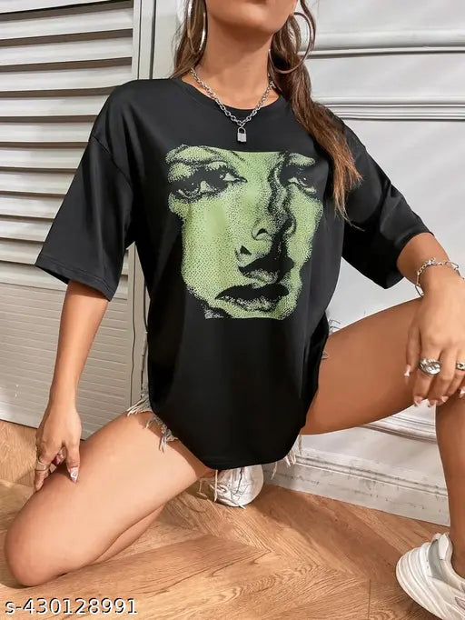 Calm Down Oversized Printed T-shirt for Women: