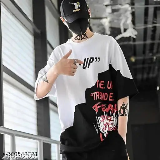MEZRAA Men's Double-Sided Printed Oversized T-Shirt – BUKKL Cotton Blend