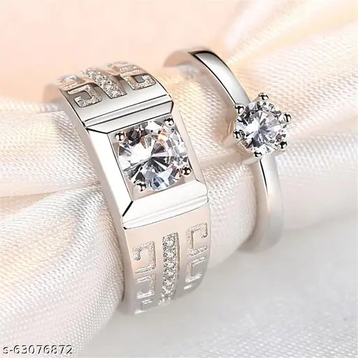 Radiant Spark – Crystal Adjustable Couple Ring