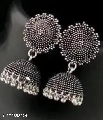 MEZRAA™ Oxidised Silver Necklace & Earrings Set for Women | Elegant Brass Combo Set