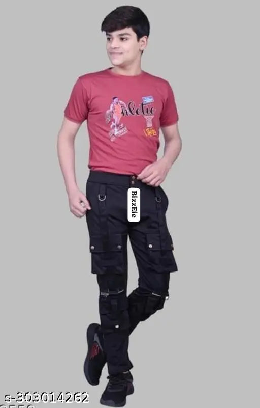 MEZRAA Men’s Original Stretch Lycra Cargo Joggers | Solid Slim-Fit Pants