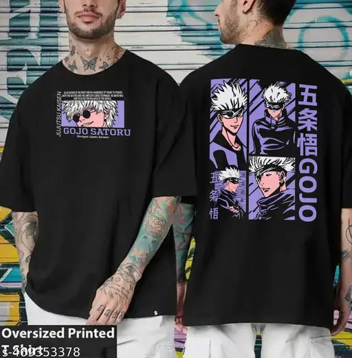 MEZRAA Oversized Anime T-Shirt – Satoru Gojo | Cotton | Men