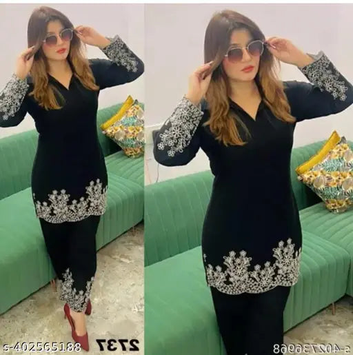 Mezraa Cotton Embroidered Co-Ord Set | Women & Girls Two-Piece Outfit