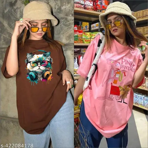 Fancy & Fabulous Oversized Printed T-Shirt for Women