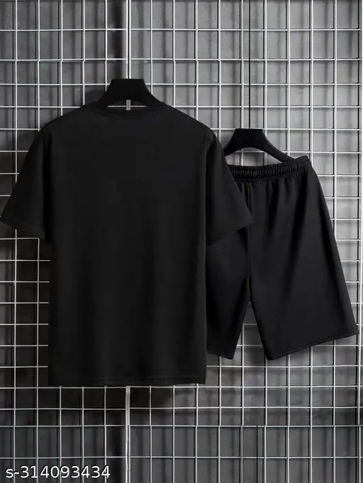 MEZRAA x STYLOKETH Black KING Tracksuit – Tee & Shorts Set