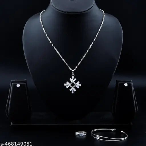 Elegance Ensemble – 4-in-1 Rose Gold Plated Jewelry Set