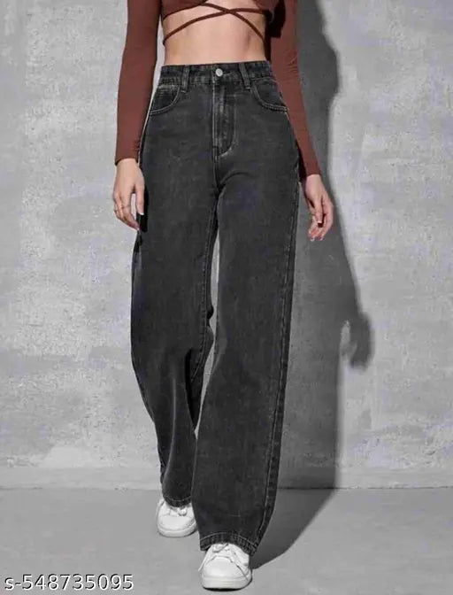 Mezra Grey Wide-Leg Denim