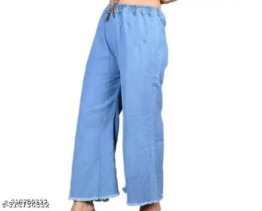 Mezra Women's Tie-Up Baggy Plazo Jeans