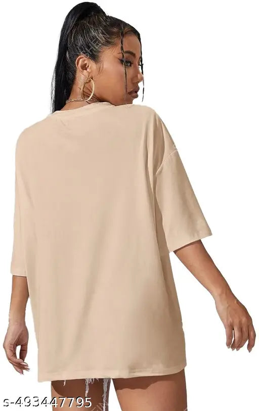 Beige Oversized Baggy T-Shirt for Women