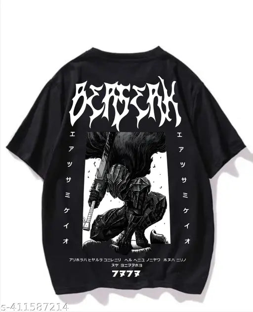 MEZRAA Oversized Black Anime Graphic T-Shirt – Men’s Cotton Blend