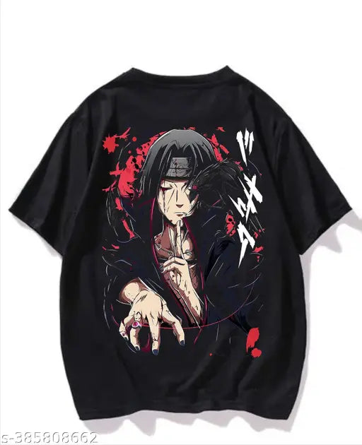 MEZRAA Black Oversized Anime T-Shirt – Drop Shoulder | Pure Cotton | Men