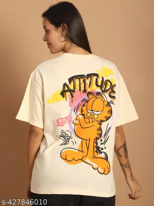Cotton Printed Oversized T-Shirt for Women