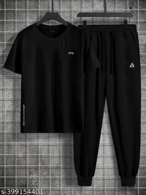 MEZRAA x FTX Men’s Black Active Co-Ord Set | T-Shirt & Track Pant Duo