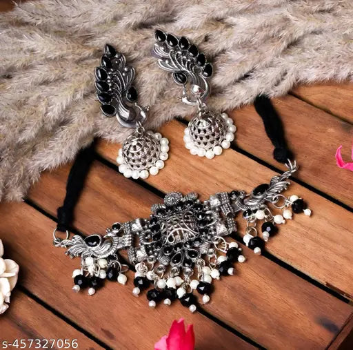 MEZRAA™ Oxidized Charm Combo | Set of 4 Necklace & Earring Sets