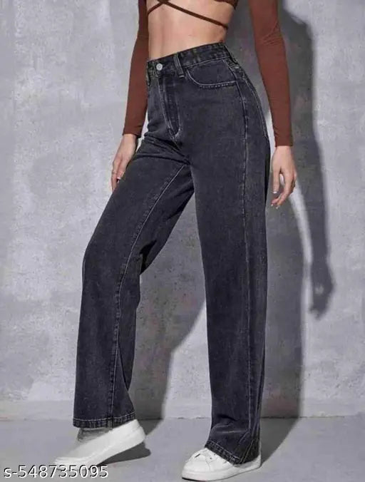 Mezra Grey Wide-Leg Denim