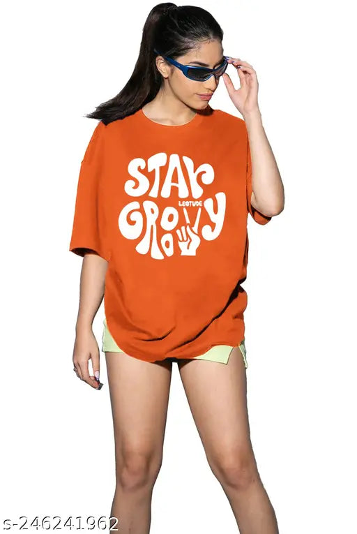 LEOTUDE Trendy Feminine Printed Oversized T-Shirt for Women – Plus Sizes Available