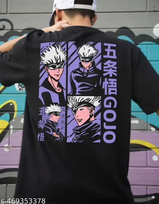 MEZRAA Oversized Anime T-Shirt – Satoru Gojo | Cotton | Men
