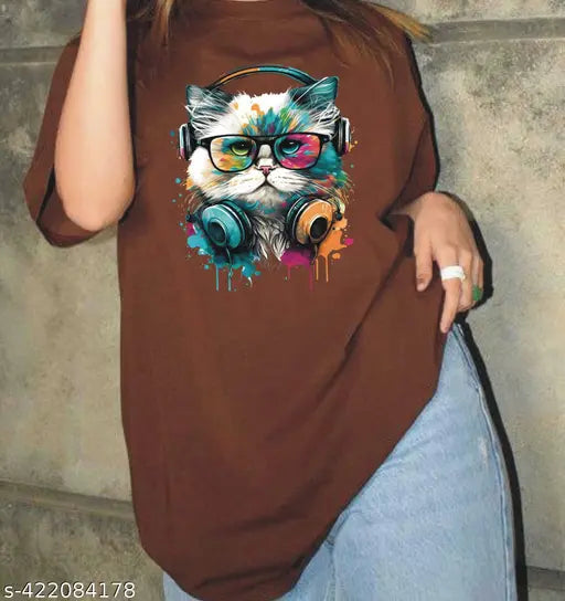 Fancy & Fabulous Oversized Printed T-Shirt for Women